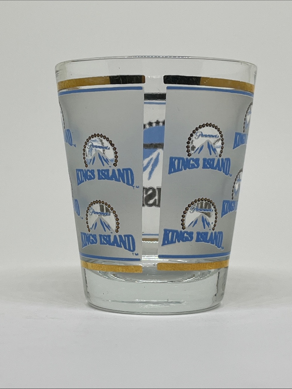 Kings Island Logo Blue and Gold Shot Glass by Paramount - Picture 2 of 4